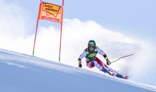 Katharina Liensberger lieferte in Sölden mit Platz vier ihr bestes Riesentorlaufresultat in der vergangenen Saison ab. gepa