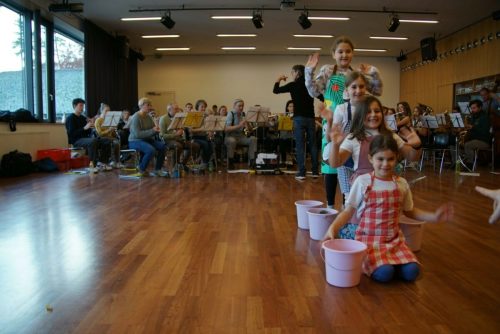 Am vergangenen Samstag probten die Musiker der Stadtmusik Dornbirn zusammen mit Tanzschülern der Musikschule. Stadtmusik
