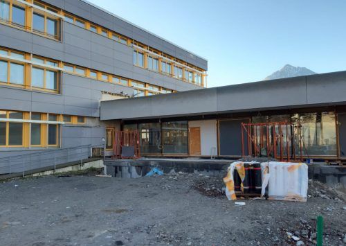 Die Arbeiten an der Sportmittelschule Satteins befinden sich in der Endphase. MIMA