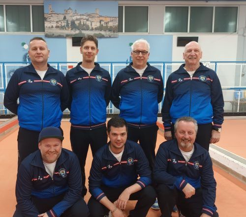 Das Sextett des BC Hard bei der neugeschaffenen Boccia-Königsklasse. Verein