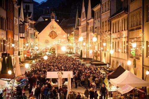 Der Blosengelmarkt in Feldkirch gehört zu den beliebtesten Weihnachtsmärkten der Region. Stadtmarketing Feldkirch