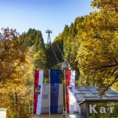 Karrenseilbahn im Winterbetrieb