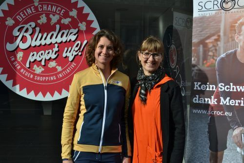 Kerstin Lobmeier von Scroc und Natascha Arzberger, GF Stadtmarketing Bludenz.  BI