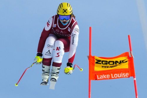 Mutig im erstenTraining von Lake Louise: Nina Ortlieb. as