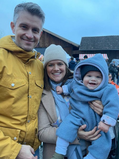 Stephan Angerer und Ramona Wille freuten sich über ihren ersten Herbstmarkt mit Sohn Leopold.