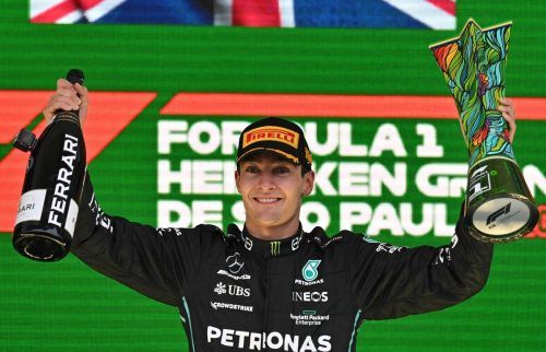 Triumph von George Russell in Sao Paulo. Der Mercedes-Pilot ist der 20. Fahrer aus Großbritannien, der ein Formel-1-Rennen gewinnen konnte.  apa