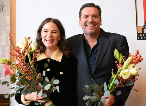 Buhlschaft-Darstellerin Valerie Pachner und der neue Jedermann Michael Maertens.  APA