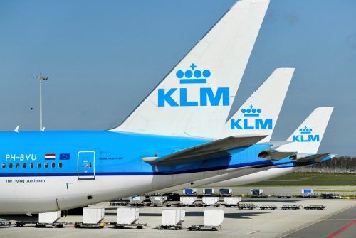 Ein KLM-Flugzeug wurde zur Geburtsstation.  reuters