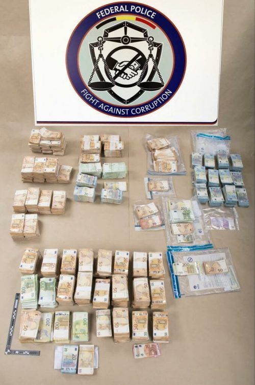Geld, das unter anderem in der Wohnung von Eva Kaili gefunden wurde. BEL.Polizei