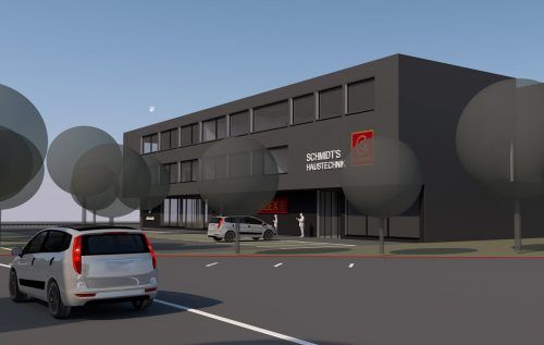Nach den Plänen der Architekten Zottele Mallin soll die multifunktionale Firmenzentrale der Schmidt‘s Haustechnik KG entstehen.  FA