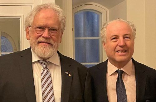 Nobelpreisträger Anton Zeilinger und der Vorarlberger Dirigent Manfred Honeck.