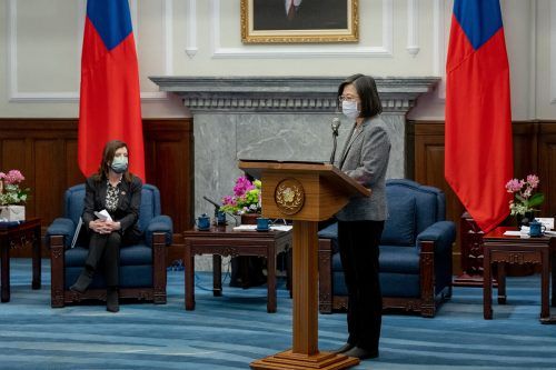Taiwans Präsidentin Tsai Ing-wen sprach zu EU-Abgeordneten. Reuters