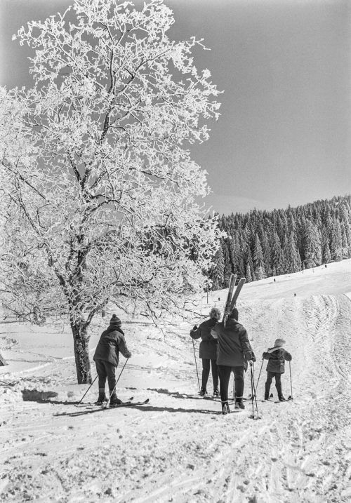 Wintersportler am Lank