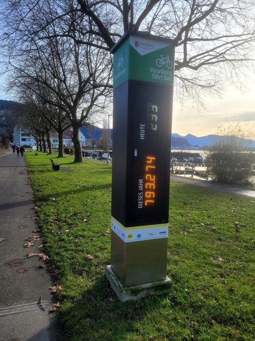 Am 31. Dezember um 13.30 Uhr wies die Radzählstelle in Lochau exakt 793.274 Durchfahrten auf.
