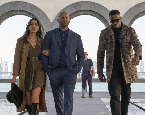 Aubrey Plaza, Jason Statham und Josh Hartnett in "Operation Fortune". Daniel Smith/STXfilms via AP