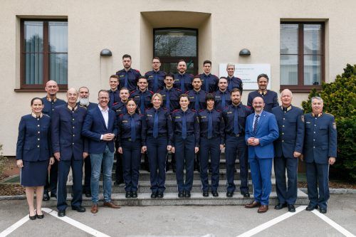 Die frische Verstärkung für die Polizei wurde in feierlichem Rahmen in der Feldkircher Sicherheitsakademie begrüßt.   polizei/hofmeister