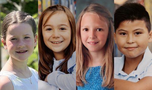 Die neuen Musikschüler Manuela Gächter, Sara Trivunovic, Lena Heinzle und Liam Strutynski. A. MArte