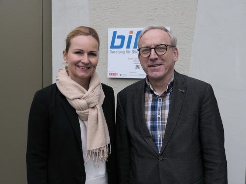 Judith Sauerwein und Ivo Walser (Bildungsdirektion).