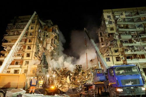 Verheerend war der russische Angriff auf diesen Wohnblock in Dnipro. Reuters