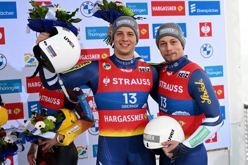 Yannick Müller und Armin Frauscher jubelten über ihre erste WM-Medaille. Reuters (3) , Reker