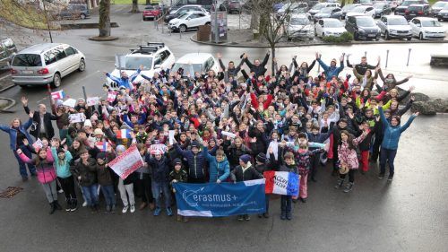 130 Schüler und Schülerinnen aus Frankreich besuchten die Erasmus-Partnerschule in Schruns. Privat