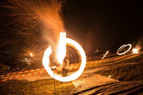 Am Funkensonntag findet das Spektakel der Funkenzunft Bludenz erstmals am neuen Funkenplatz in Brunnenfeld statt.  Tanja Egger