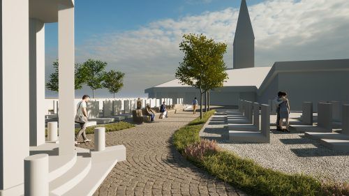 Beim Alten Friedhof soll die Begehbarkeit durch das Ebnen von Wegen verbessert werden. Gemeinde/Rendering
