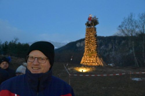Dompfarrer Fabian Jochum ließ sich das Spektakel nicht entgehen.  