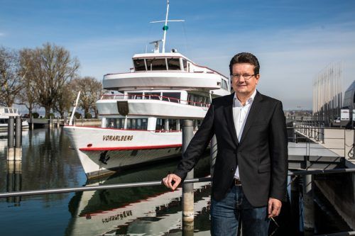 Vorarlberg-Lines-Chef Alexandro Rupp: „Hop-on Hop-Off auf dem See“.  VN/PS