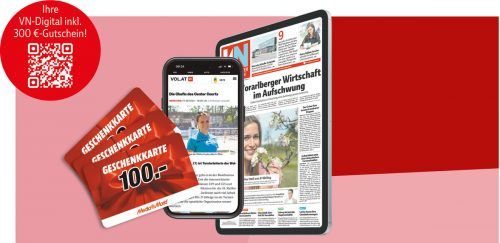 Gönnen Sie sich jetzt die VN-Digital und Sie erhalten einen 300-Euro-Gutschein von MediaMarkt dazu. VN