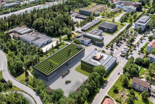 Im illwerke vkw Betriebsgelände wird das neue Heizkraftwerk Weidach entstehen. Rendering: viw vkw