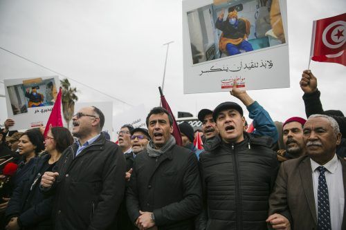 Jaouhar Ben Mbarek, oppositioneller Professor für Verfassungsrecht in Tunesien. AP