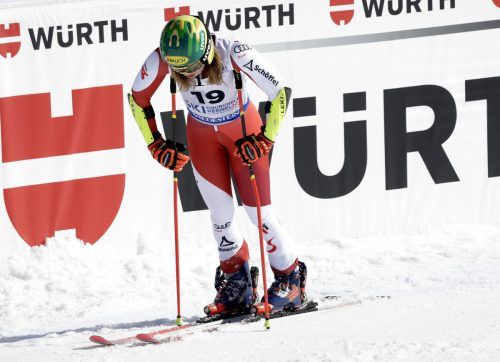 Katharina Liensberger war im Ziel ziemlich frustriert. reuters