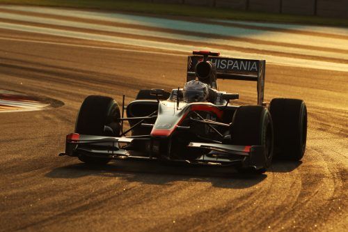 Letzte Ausfahrt Abu Dhabi. Christian Klien steuerte in seinem letzen Formel-1-Jahr ein 2010 für Hospania.  GEPA