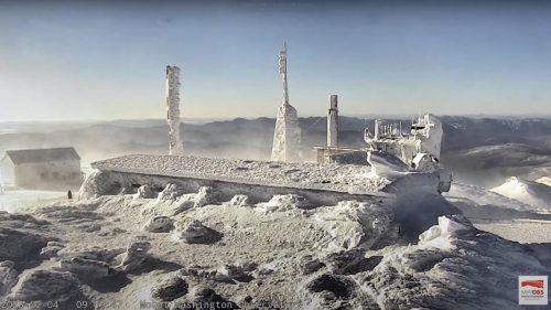 Mit 1920 Metern ist der Mount Washington der höchste Gipfel im Nordosten der USA, der Berg ist berüchtigt für seine extremen Wetterbedingungen.  RTS