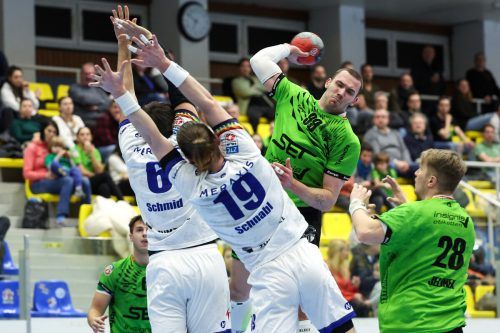 Neoteamspieler Marko Katic fand immer wieder eine Lücke in der nicht ganz sattelfesten Abwehrreihe des Alpla HC Hard. GEPA