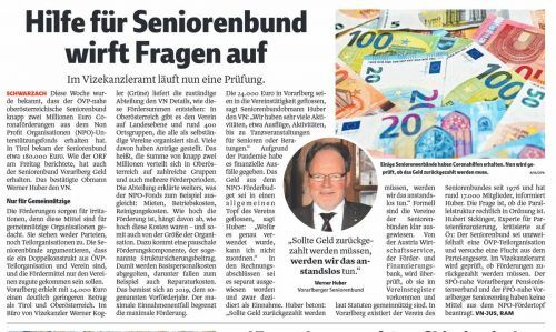 VN-Bericht im Mai 2022: Damals kam die Debatte um Hilfen aus dem NPO-Fonds auf.