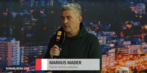 Vor dem Start in die Frühjharsrunde der österreichischen Bundesliga schaute Austria Lustenaus Trainer Markus Mader noch im Vorarlberg live-Studio vorbei. vn