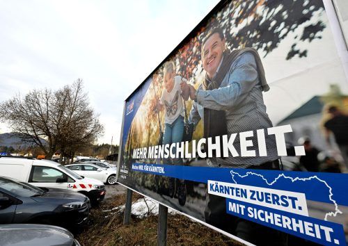 Wahlwerbung der Kärntner Parteien läuft nicht nur auf Plakatwänden seit geraumer Zeit auf Hochtouren. APA