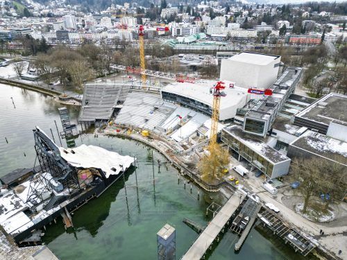 Aufnahme des Bregenzer Festspielhauses vom 25. Jänner 2023. VN/Paulitsch