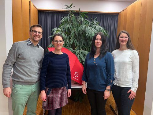 Der Vorstand des KPV Buch: Kassier Matthias Böhler, Annette Böhler, Daniela Lehner mit der neuen Vizeobfrau Christine Freuis.  KPV Buch/2