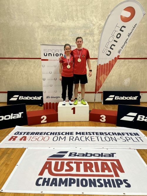 Die Premierenmeister im Racketlon-Split: Irina Olsacher und Emanuel Schöpf. RFA