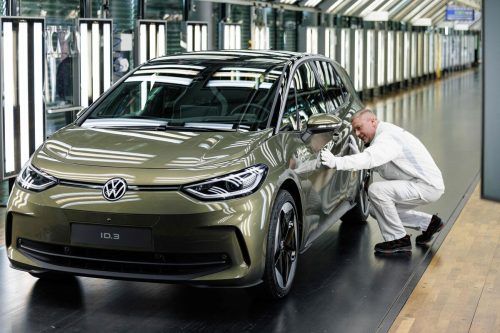 Nicht nur der App-Store, sondern auch der neue ID.3 wurde von VW vorgestellt. AFP