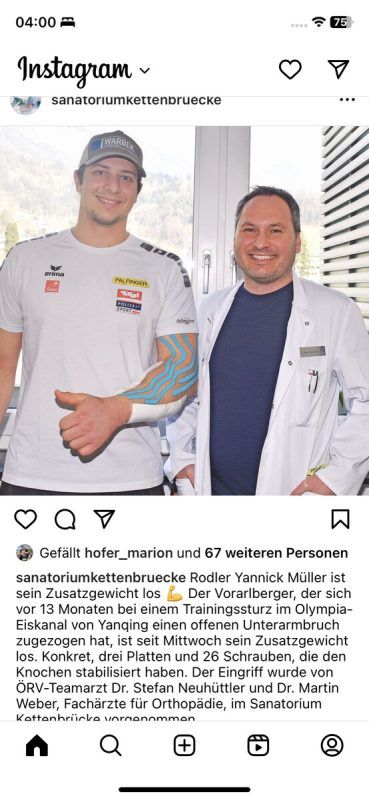 Yannick Müller mit seinem behandelnden Arzt Stefan Neuhüttler. Sanatorium KBG
