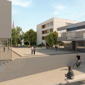Ein Dorfzentrum in der Messestadt