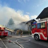 Haus in Lustenau in Flammen