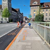 Anhebung des Radwegs