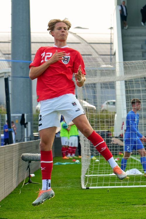 Altachs Noah Bischof erzielte beim 3:1 über Island seine ersten Tore im ÖFB-Dress. gepa
