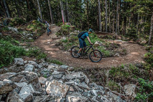 Am 18. Juni eröffnet der Trailpark auf dem Hochjoch ganz offiziell. Drei Flowtrails stehen zur Auswahl, um von der Berg- zur Mittelstation zu gelangen. Frederike Weber