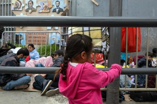 Asylsuchende warten in Tijuana, Mexiko, an der US-Grenze.  AFP